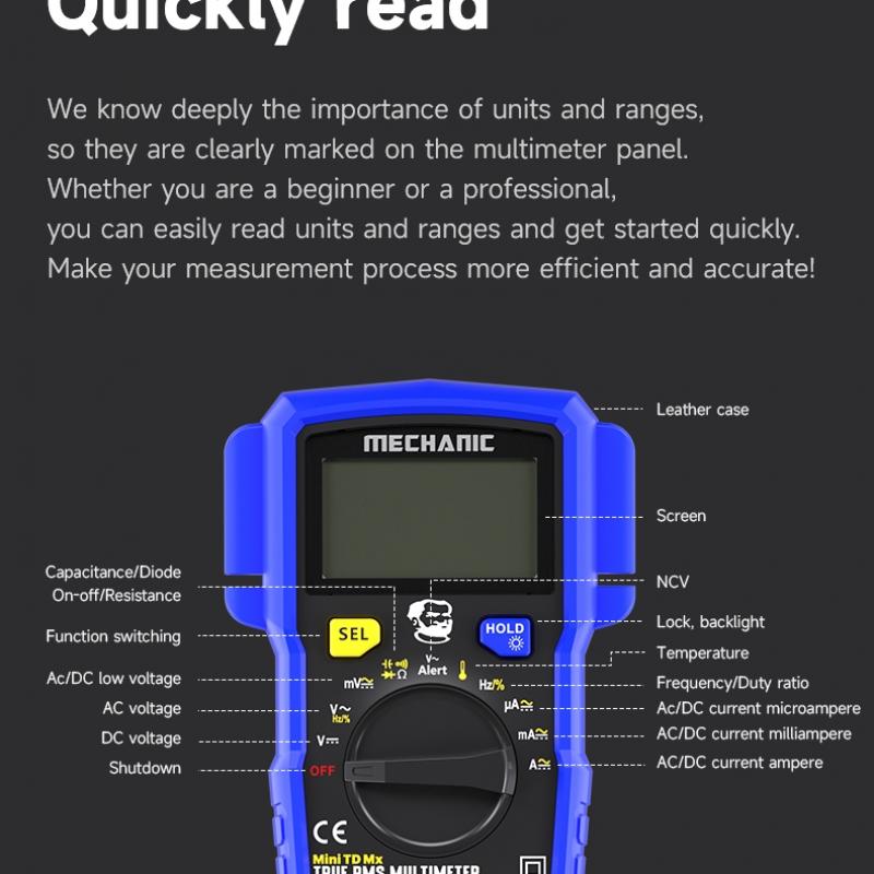 Mini Temperature Detection Multimeter